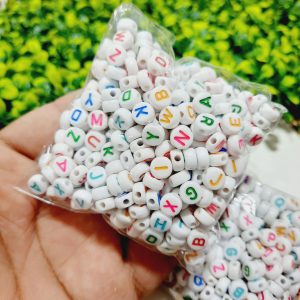 Letras acrílicas redondas blancas letras de colores