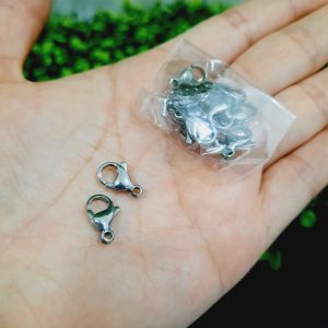 Paquete de broche perico plateado pequeño en acero inoxidable