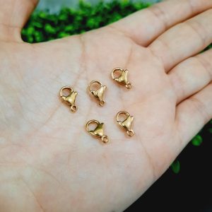 Broche dorado de perico pequeñito en acero inoxidable