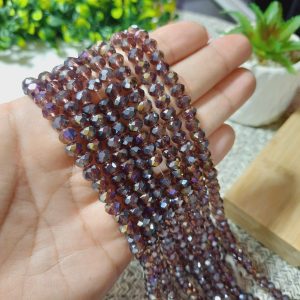 (1005-0102) Cristal rondel morado suave traslucido 6mm