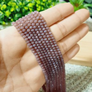 Cristal rondel color rosa viejo oscuro - 3mm