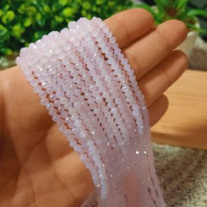 (1005-0051) Cristal rondel color rosa suave 3mm
