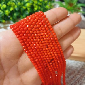 Cristal rondel color coral - 3mm