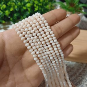(1005-0079) Cristal rondel crema platinado 4mm