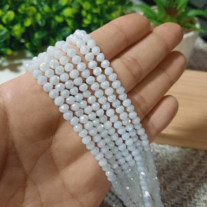 (1005-0067) Cristal rondel blanco platinado 4mm