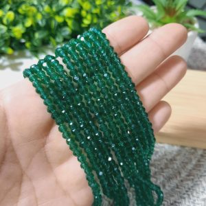 (1005-0085) Cristal rondel verde periquito traslucido 4mm