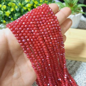 (1005-0155) Cristal rondel color rojo vino 4mm