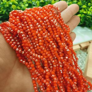 (1005-0156) Cristal rondel color naranja 4mm