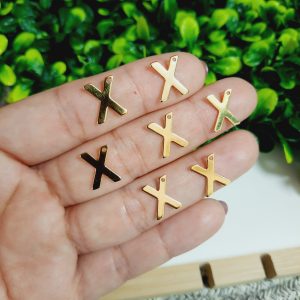 Dije de letra letra en acero inoxidable "X"
