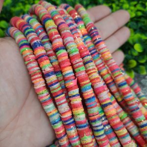FIMO DE DISCO COLORES MIXTOS ESCARCHADO 6MM