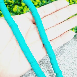 Fimo de disco color aqua 8mm