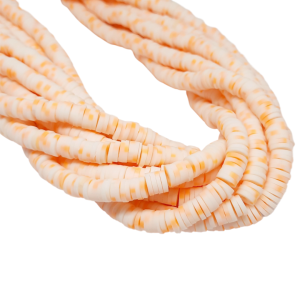 FIMO DE DISCO COLOR MOTEADO BLANCO HUESO/NARANJA NEON 6MM