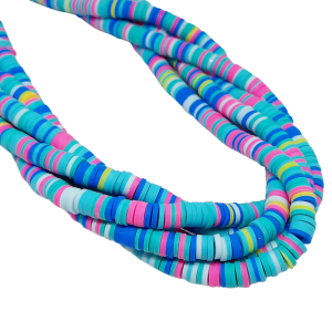 FIMO DE DISCO MIXTOS AQUA/AZULES/AMARILLA/ROSAS 6MM