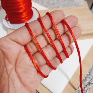 Cordón cola de ratón rojo 2mm