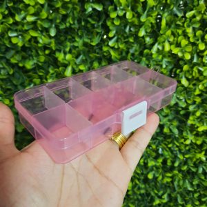 Caja organizadora plástica de tamaño pequeño color rosa