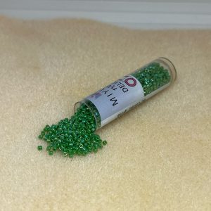(DB163-TB) MIYUKI DELICA 11/0 COLOR BEAD OPAQUE GREEN AB - 7.2 GR